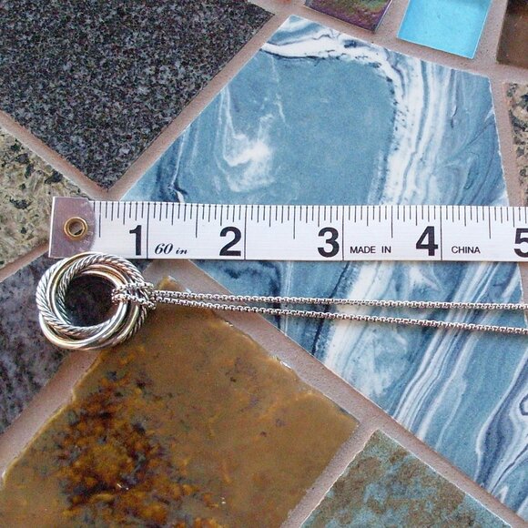 David Yurman Small Crossover Pendant w/Adjustable Chain - 14K/925 - Current Item - Picture 13 of 14